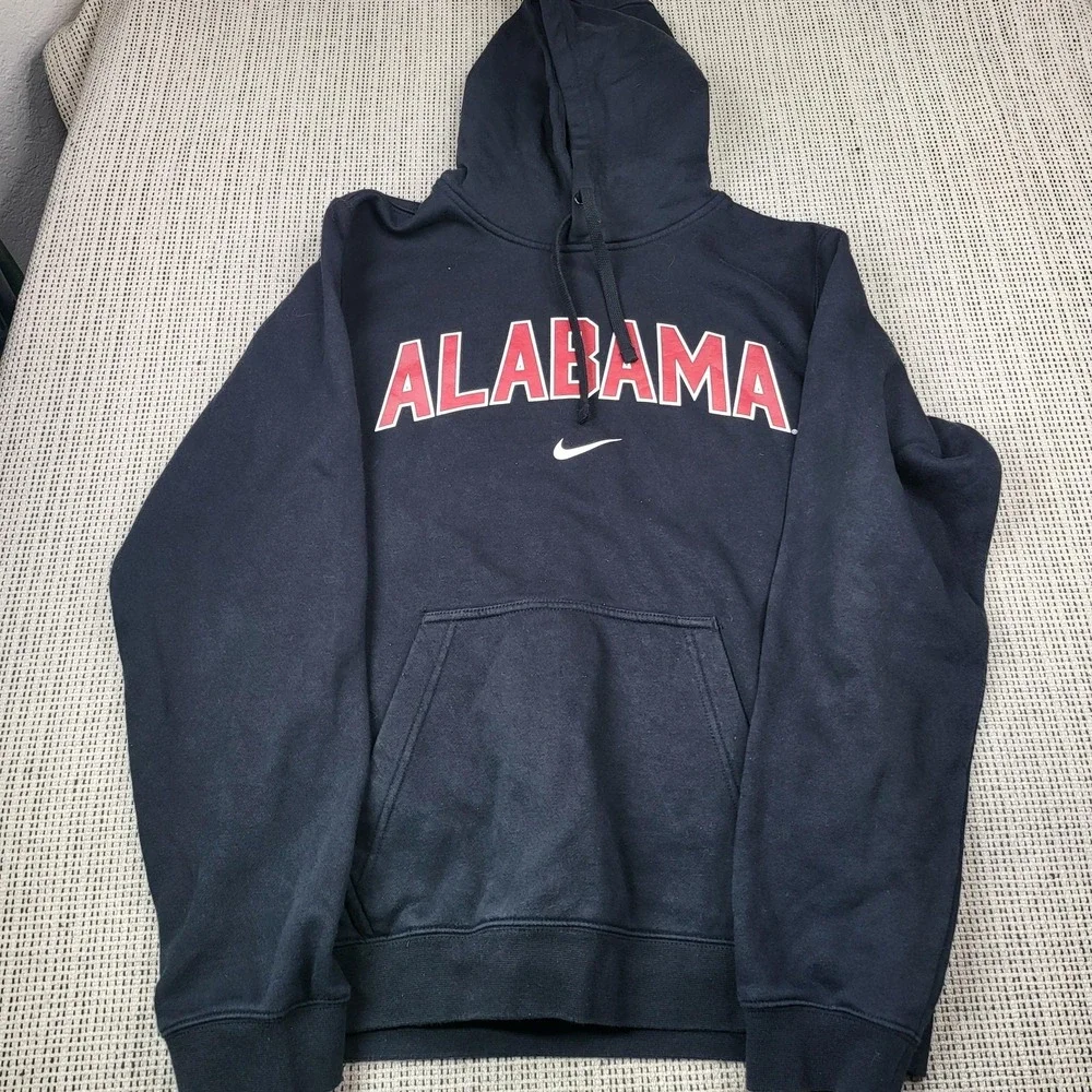 Alabama Crimson Tide Hoodie Mens Small Black‎ NCAA Football Nike Sweatshirt